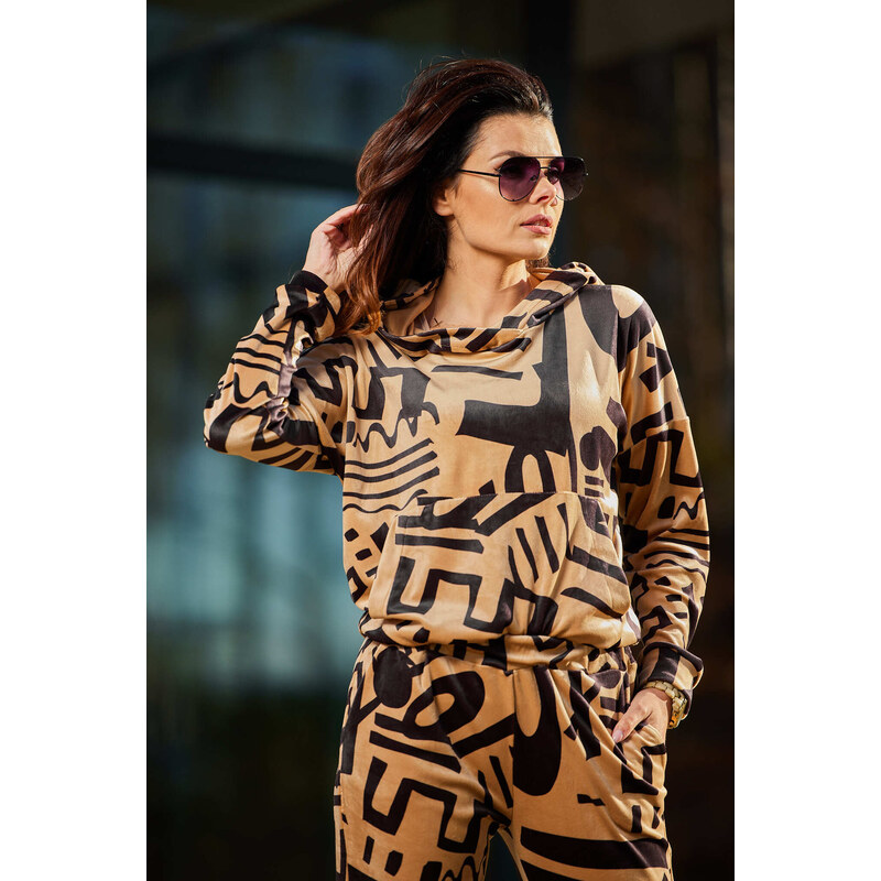Awama Womans Hoodie A473 Beige