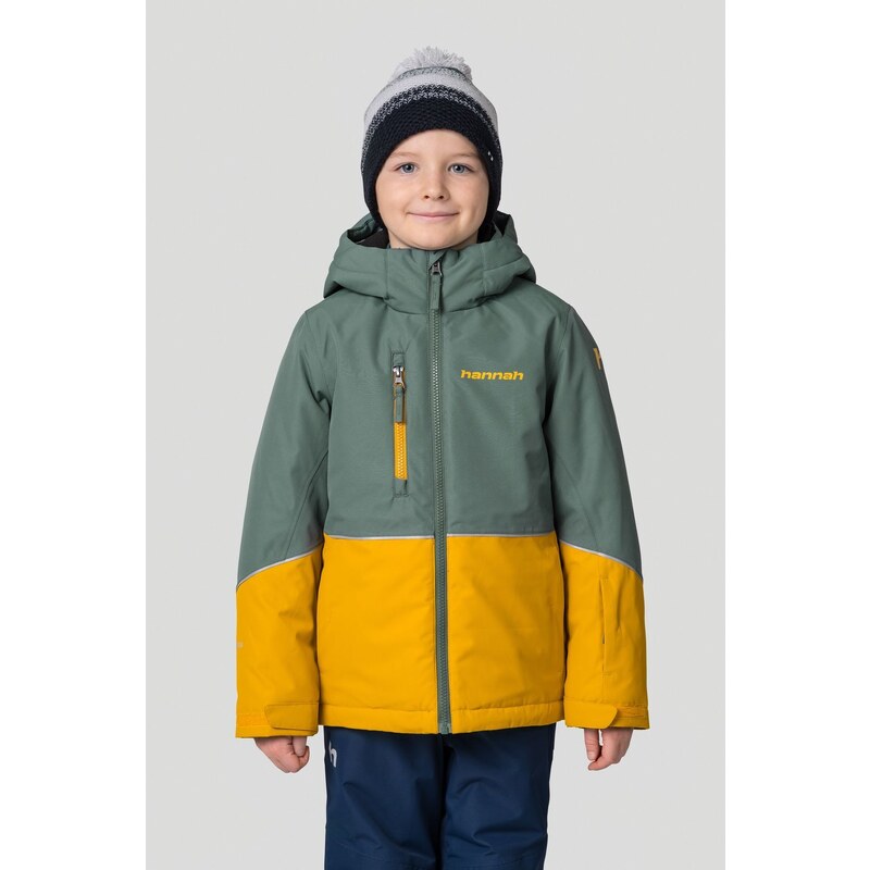 Dětská lyžařská zimní bunda Hannah ANAKIN JR dark forest/golden yellow