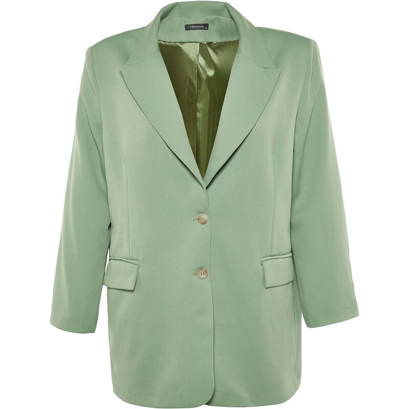 Trendyol Curve Green Oversized Blazer Jacket