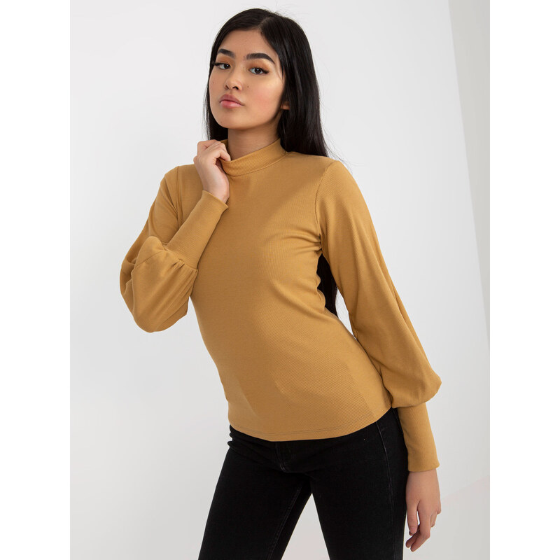 RUE PARIS Blouse-RV-BZ-5223.15-light camel 107004971