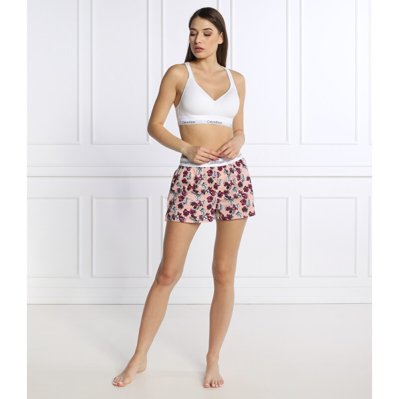 Dámské pyžamové kraťasy QS6080E 1F7 - meruňková/kytičky - Calvin Klein 113448268