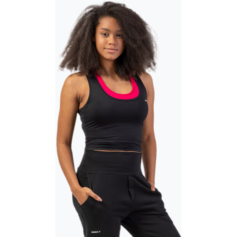 Dámské tréninkové tílko NEBBIA Sporty Slim Fit Crop černy