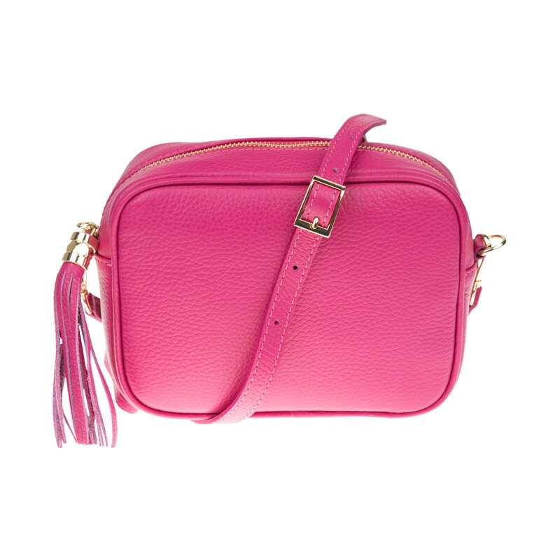 Růžová kožená italská crossbody kabelka Bala Fuxia NovaKabelka