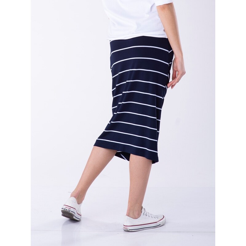 Look Made With Love Woman's Skirt 518 Patricia Navy Blue/White