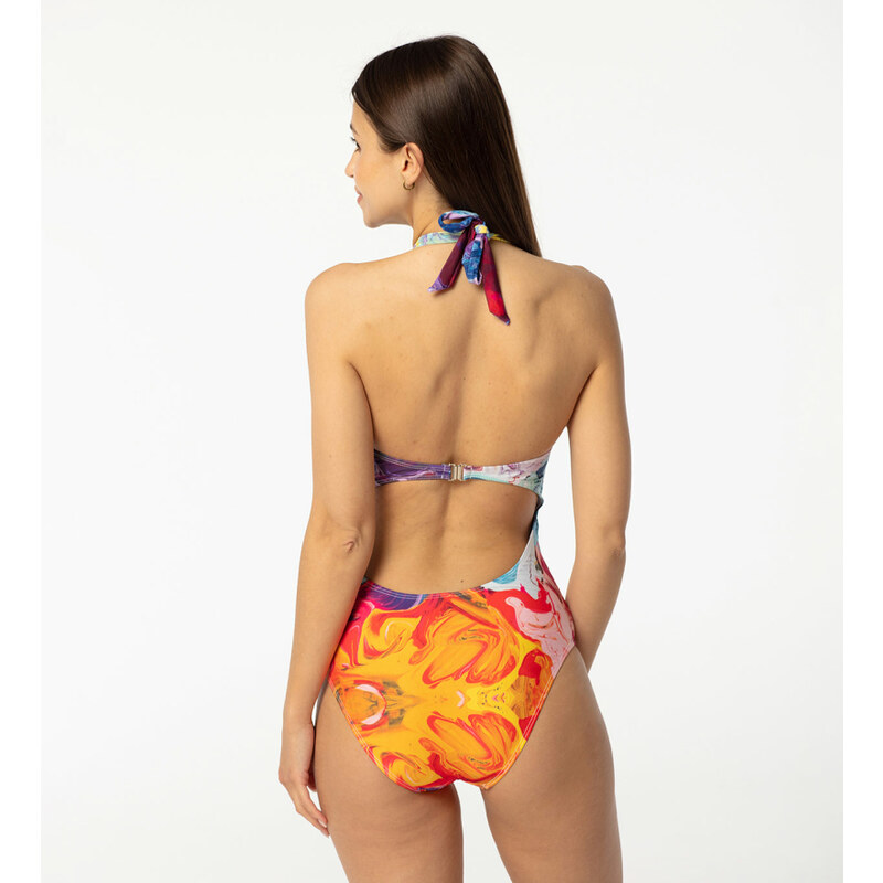 Aloha From Deer Woman's Paintjob Open Back Swimsuit SSOB AFD325