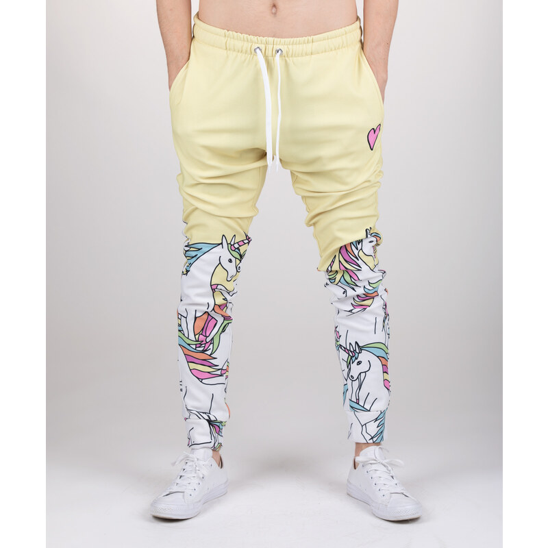 Pánské tepláky Aloha From Deer Aloha_From_Deer_Unicorn_Sweatpants_SWPN-PC_AFD172_Yellow