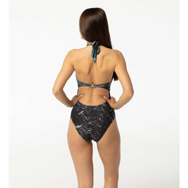 Aloha From Deer Woman's Stoneworks Open Back Swimsuit SSOB AFD1009