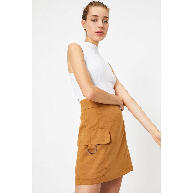 Koton Mini Skirt High Waist Cargo Pocket