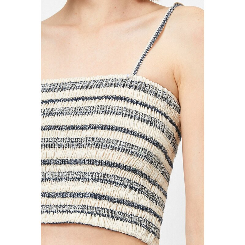 Koton Women's Skirtly Yours Styled By Melis Agazat - Thin Halter Crop Top