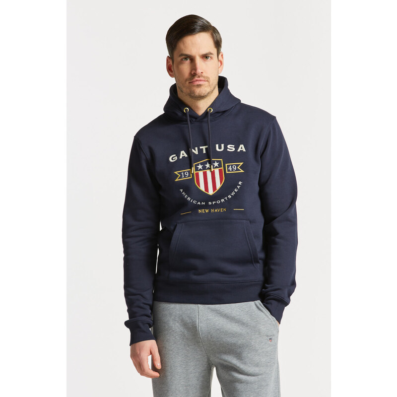 MIKINA GANT D1. BANNER SHIELD HOODIE modrá M