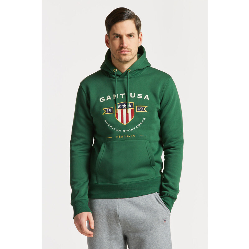 MIKINA GANT D1. BANNER SHIELD HOODIE zelená M