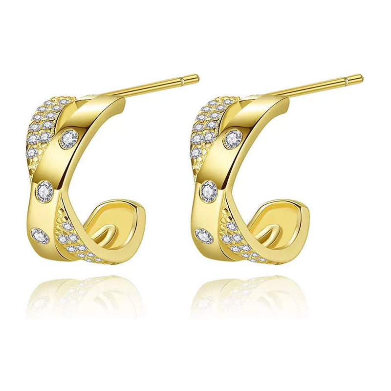 Lindas Jewelry Stříbrné náušnice Kruhy Crossed Hoops Ag 925/1000 IN456 76517661