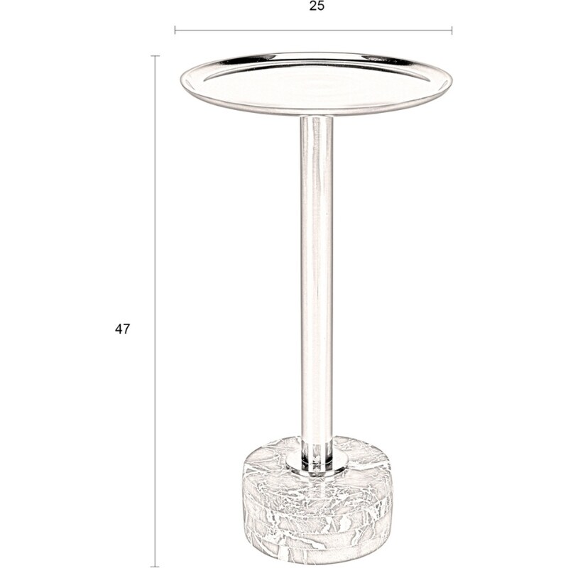 Vínově červený kovový odkládací stolek DUTCHBONE POSE 25 cm