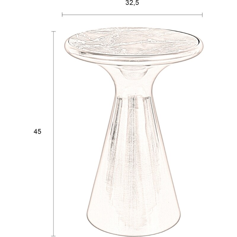 Černý mramorový odkládací stolek DUTCHBONE MOUNT 32,5 cm