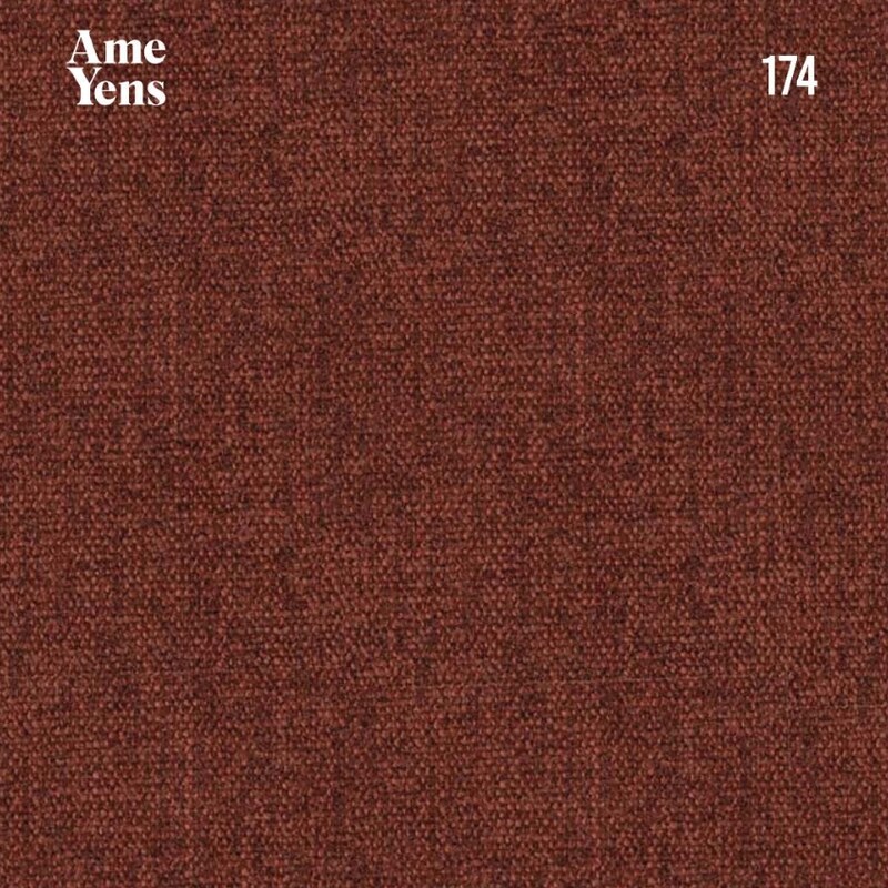 Cihlově červená látková rohová pohovka Ame Yens Pomo 270 cm, levá