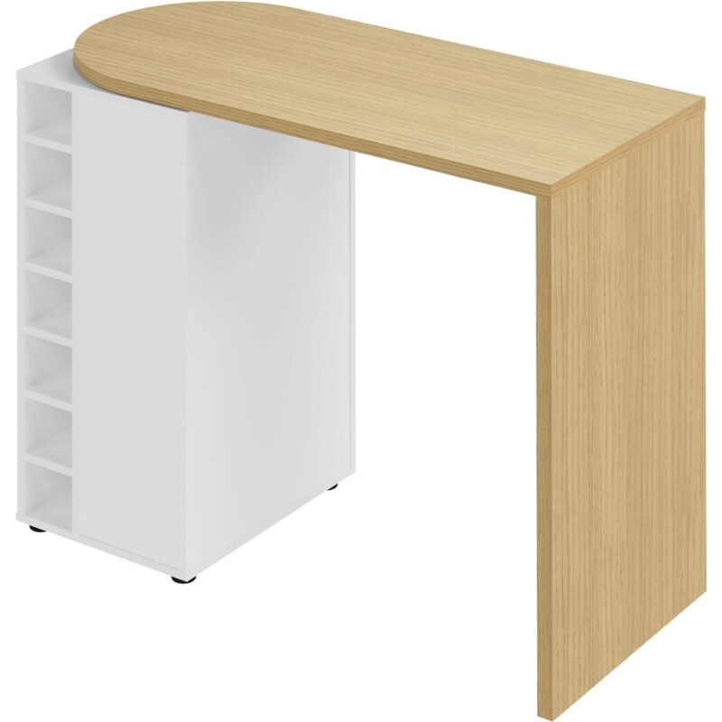 Bílý dubový barový stůl TEMAHOME Roll 110 x 50 cm