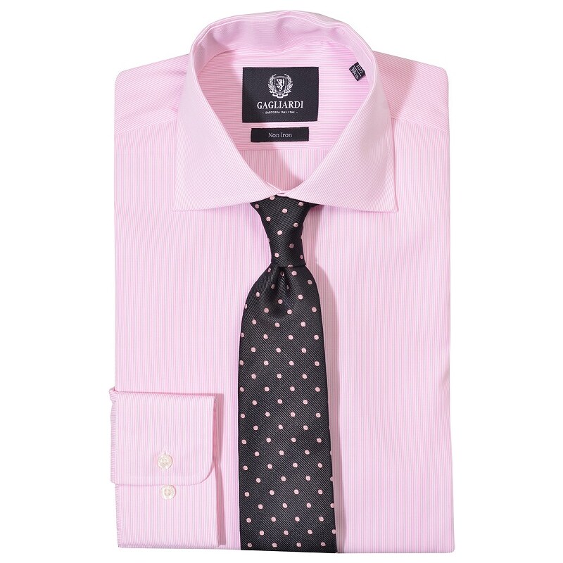 Luxusní růžová košile Gagliardi - s proužkem