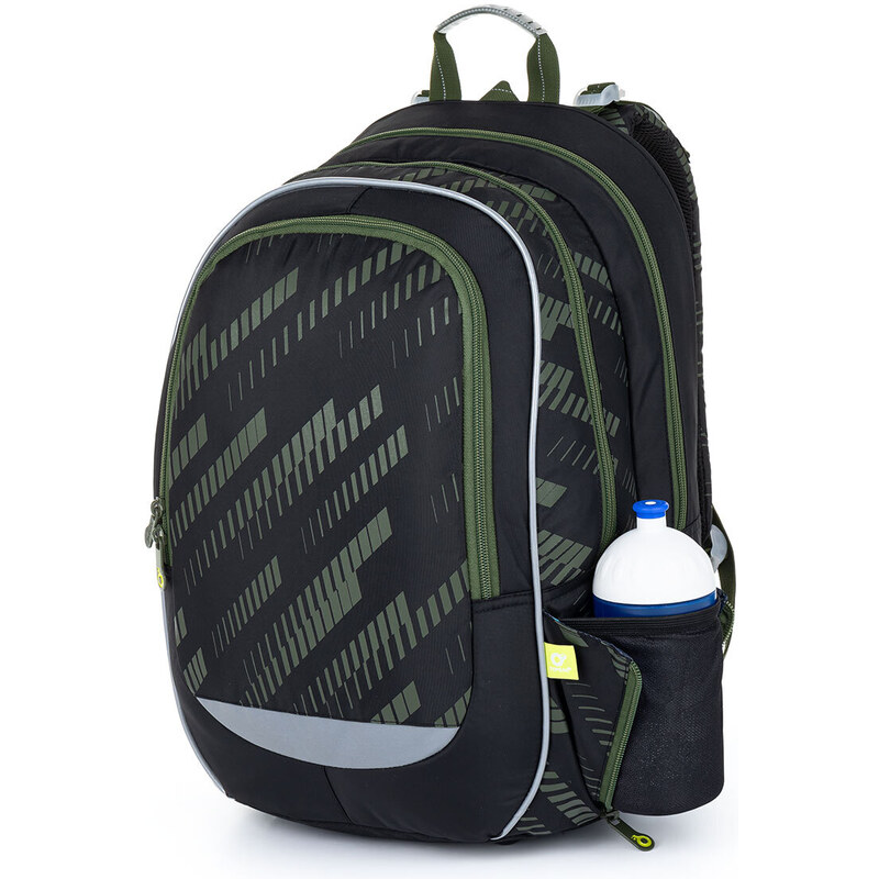 Školní batoh s khaki žíháním Topgal CODA 23017