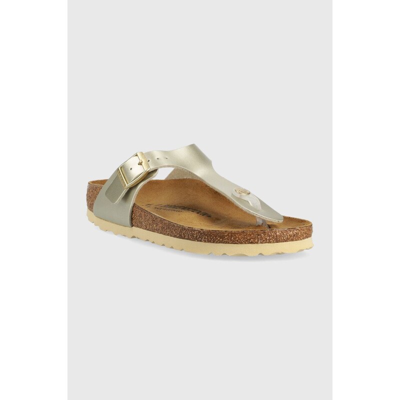 Dětské žabky Birkenstock zlatá barva