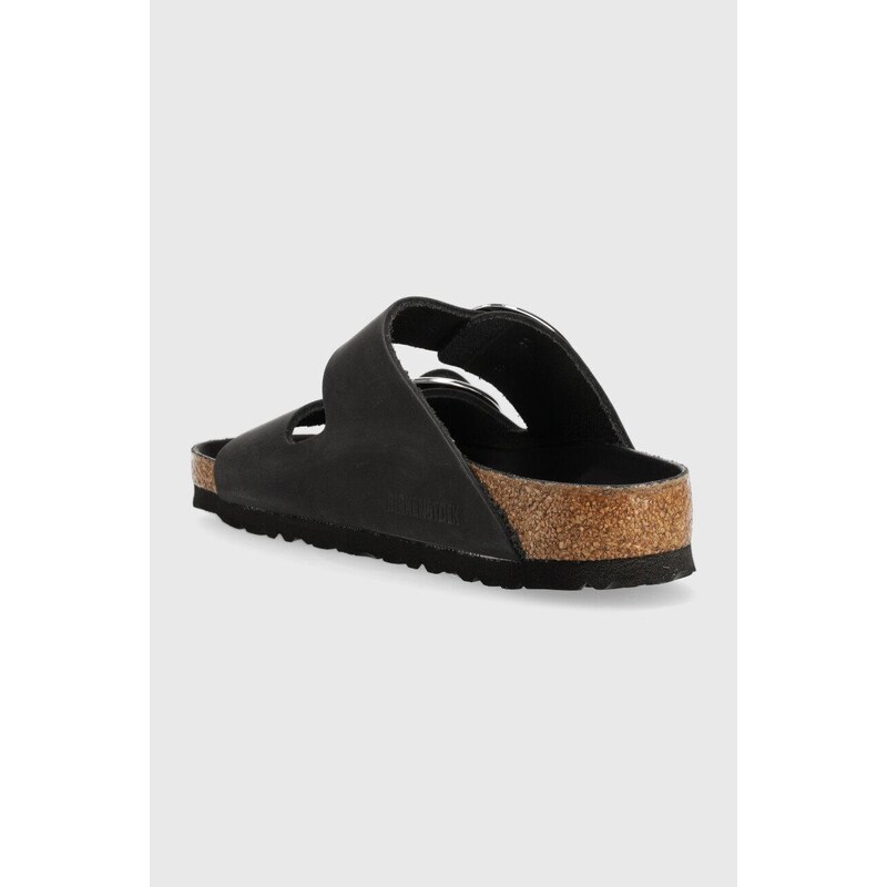 Kožené pantofle Birkenstock ARIZONA BIG BUCKLE dámské, černá barva, 1011074