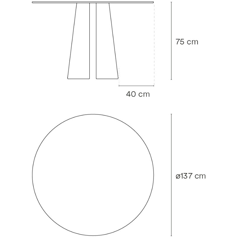 Jasanový kulatý jídelní stůl Teulat Cep 137 cm