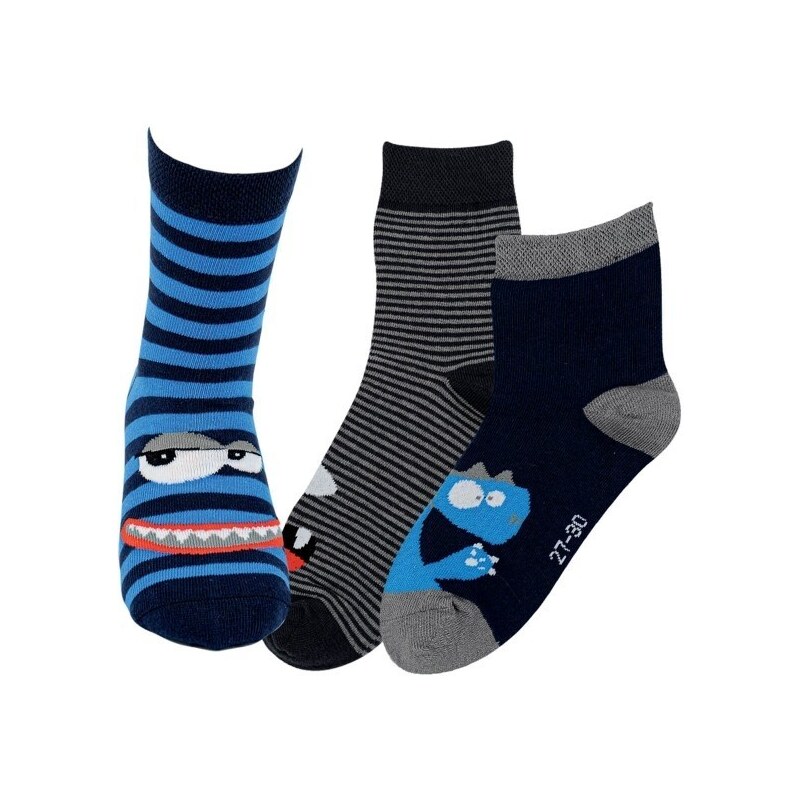 Dětské barevné bavlněné vzorované veselé ponožky RS kluk 27-30