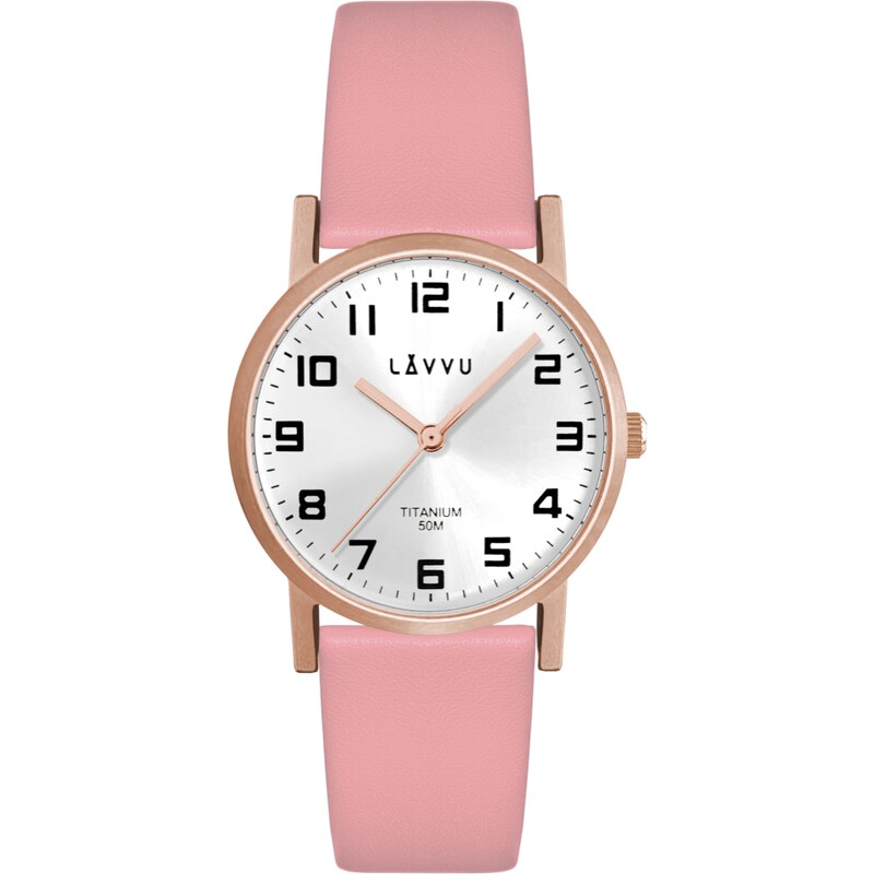 LAVVU Rose gold náramkové dámské titanové hodinky MANDAL LWL5035 88600021