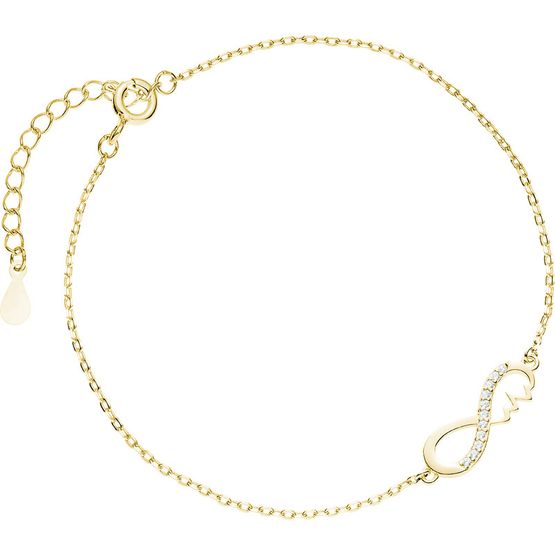 Olivie Náramek TLUKOT SRDCE & NEKONEČNO GOLD 7251 76566309