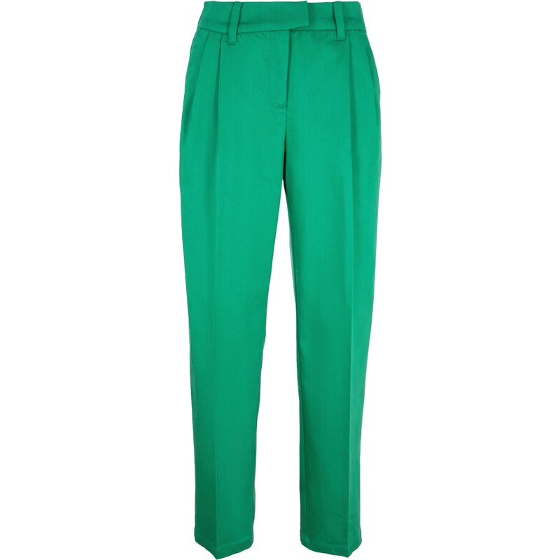 bonprix Kalhoty se sklady u pasu Zelená