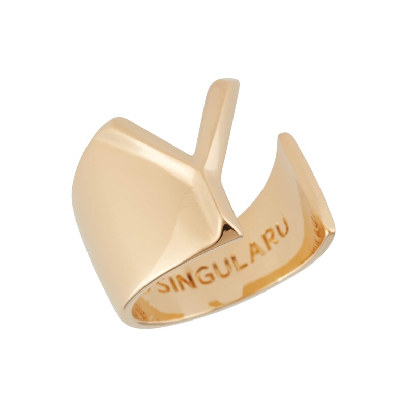 Singularu Prsten Custom Letter Signet zlatá