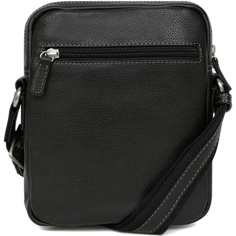 Pánská kožená taška přes rameno Hexagona 469565 - černá
