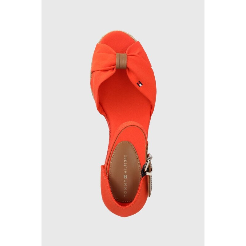 Sandály Tommy Hilfiger BASIC OPENED TOE MID WEDGE oranžová barva, FW0FW04785