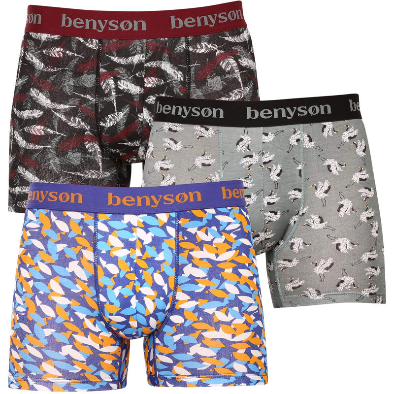 3PACK pánské boxerky Benysøn bambusové vícebarevné (BENY-7010)