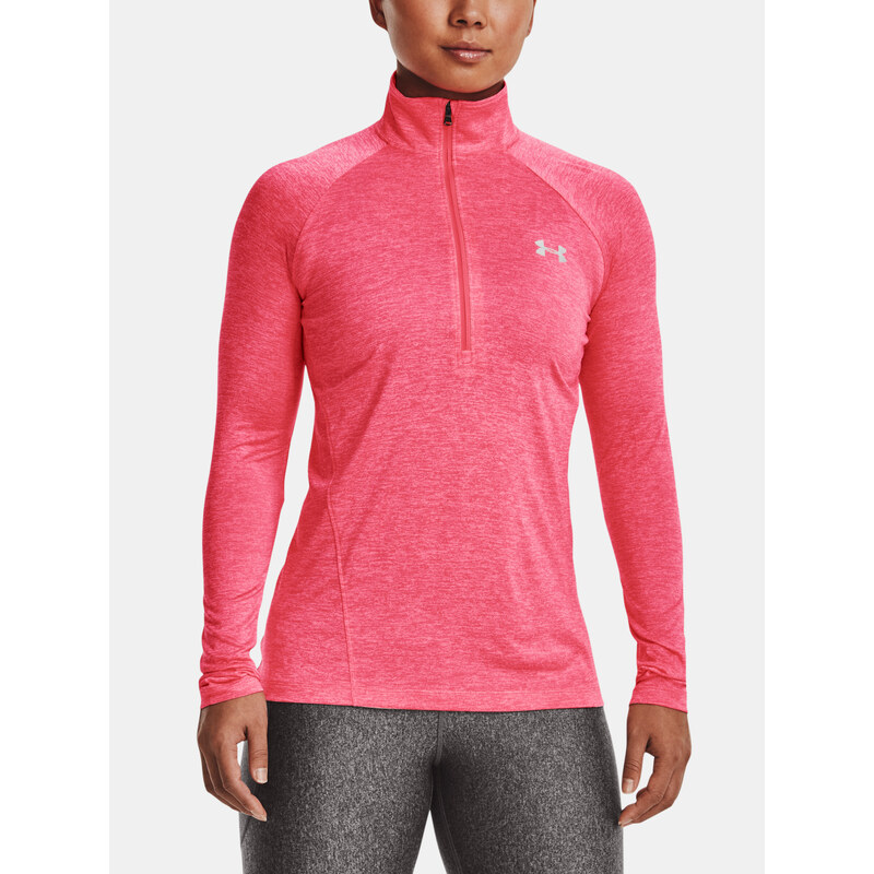 Under Armour Tričko Tech 1/2 Zip - Twist-PNK - Dámské