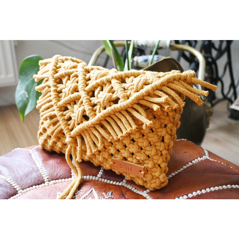 My Home Style Psaníčko MACRAMÉ - hořčicová