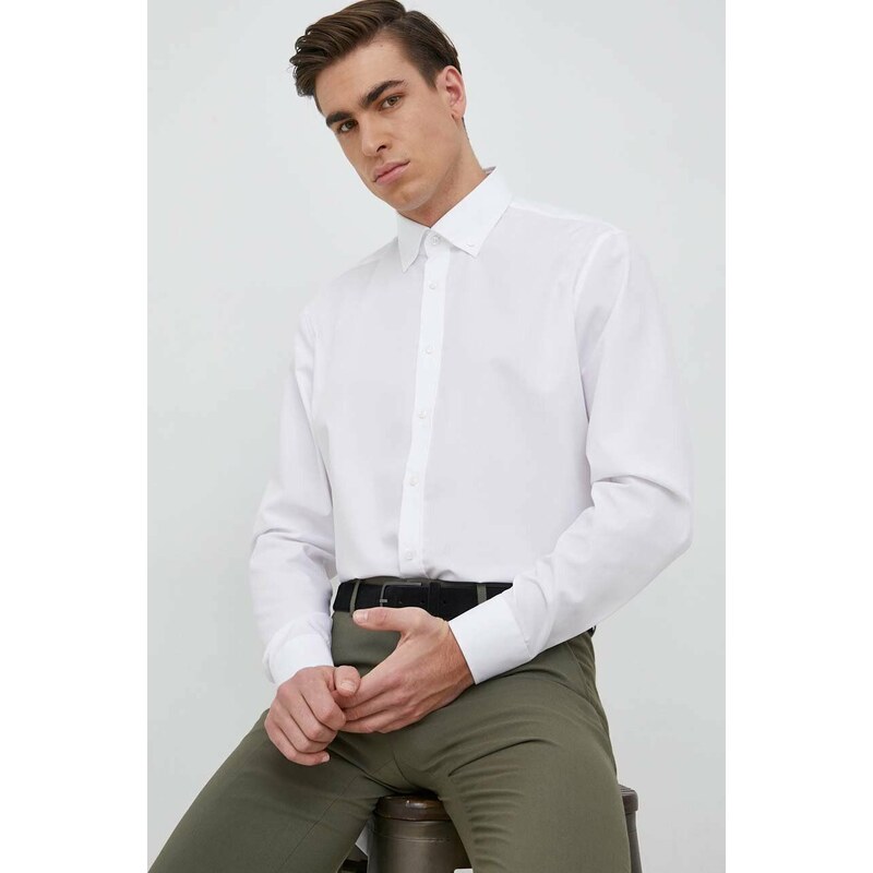 Košile Seidensticker Shaped bílá barva, slim, s límečkem button-down, 01.293702