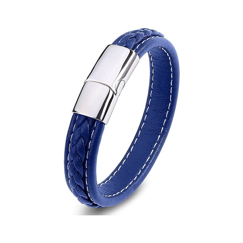 NAKY Pánský kožený náramek Classic, Blue