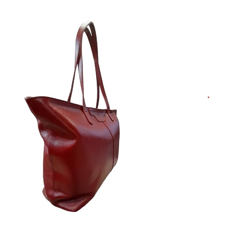 Hexagona dámská kožená kabelka - červená