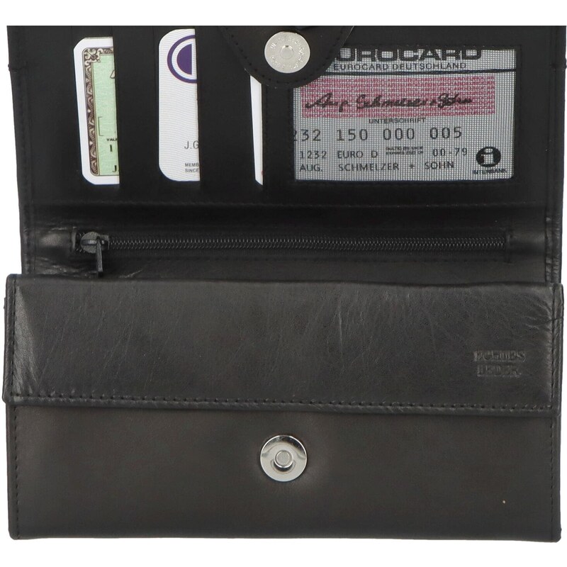 Dámská kožená peněženka černá - Delami Gislinde černá