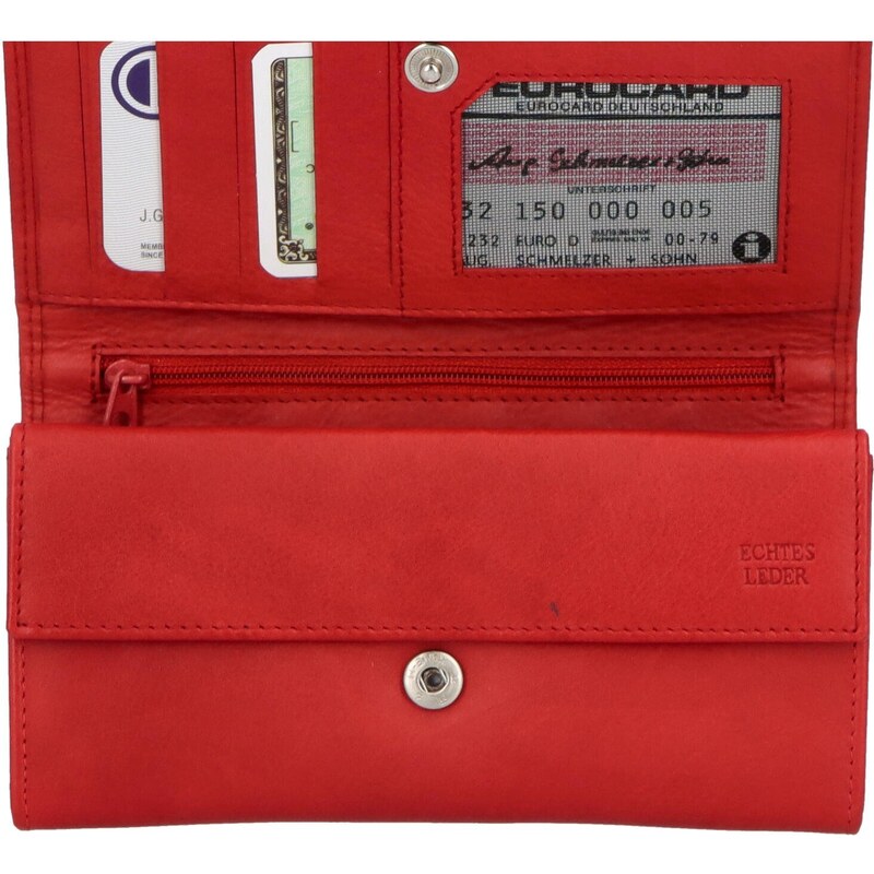 Dámská kožená peněženka červená - Delami Otilia červená