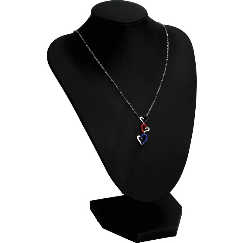 Delami Něžný dámský náhrdelník s chirurgické oceli Love red,navy