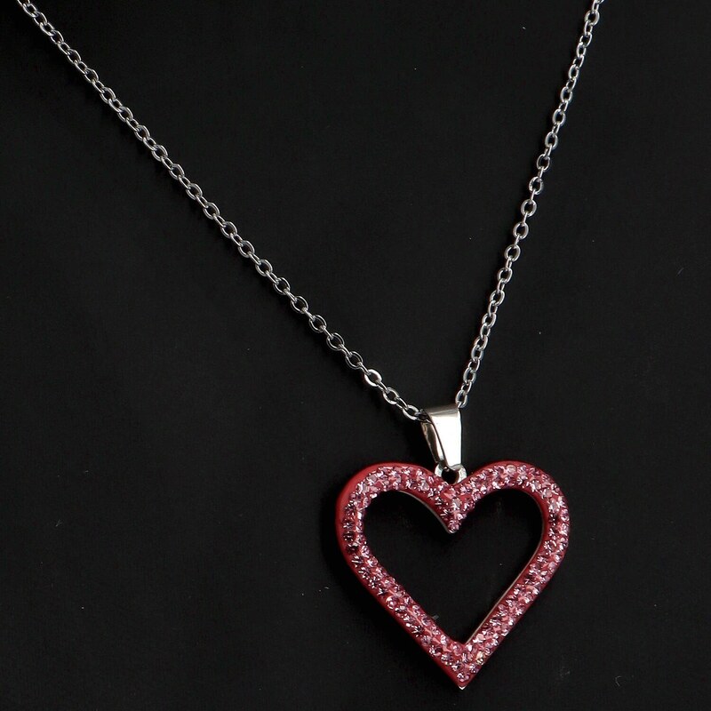 Delami Něžný dámský náhrdelník s chirurgické oceli Love red