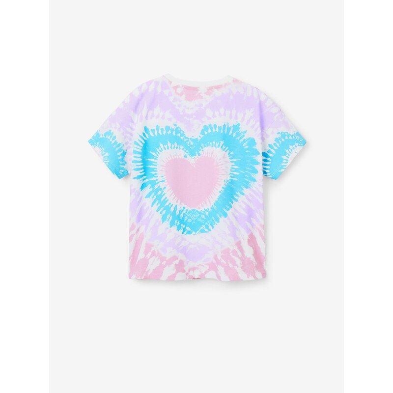 Bílo-fialové holčičí batikované tričko Desigual Hippie - Holky
