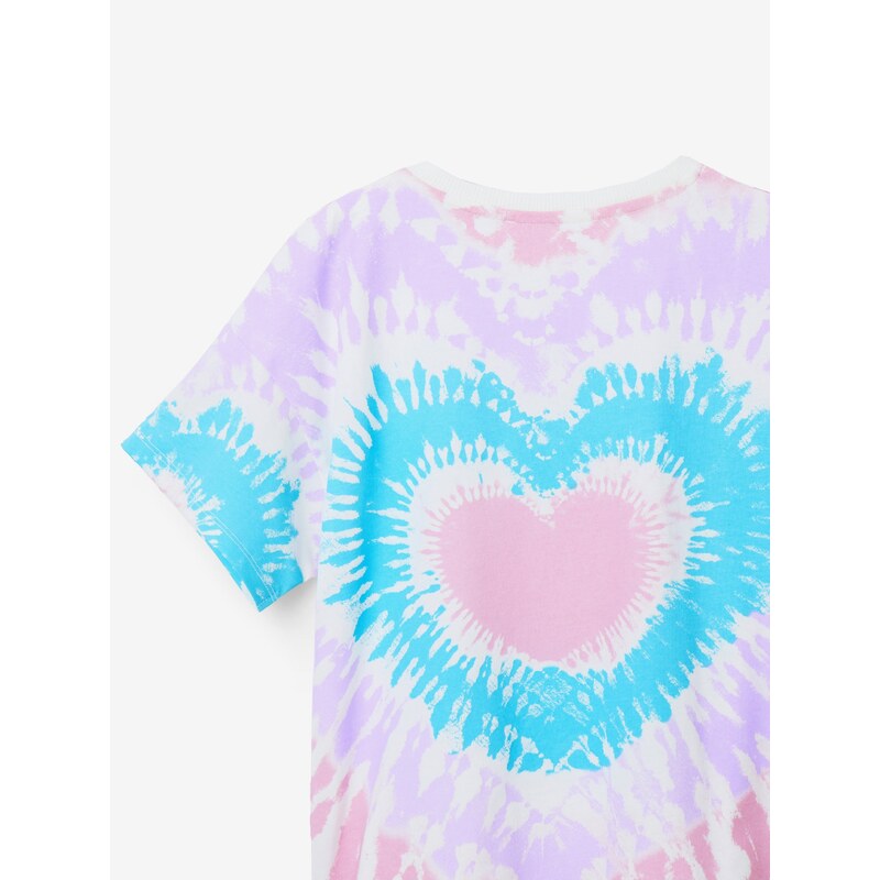 Bílo-fialové holčičí batikované tričko Desigual Hippie - Holky