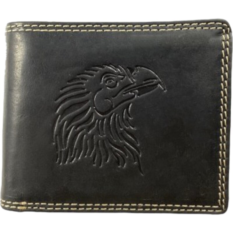 Tillberg Luxusní kožená peněženka s orlem černá 2393