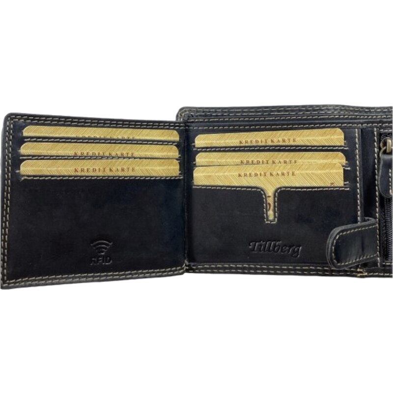 Tillberg Luxusní kožená peněženka s orlem černá 2393