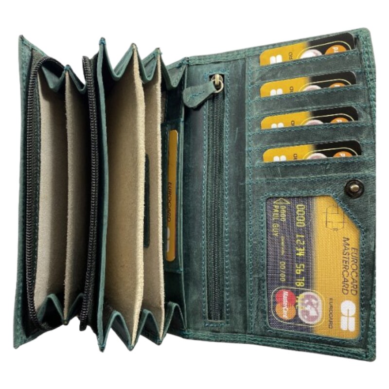 Roberto Dámská kožená peněženka s motivem zelená 4531