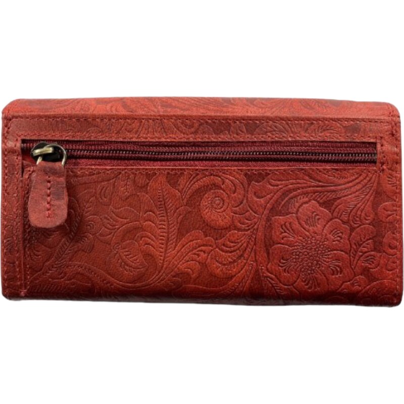 Roberto Dámská kožená peněženka s motivem červená 4531