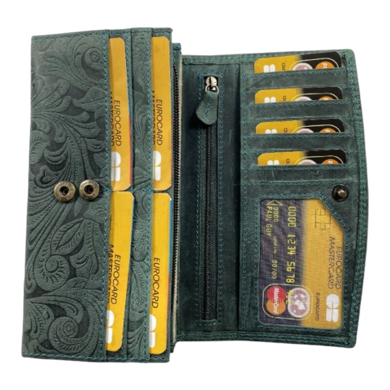 Roberto Dámská kožená peněženka s motivem zelená 4531