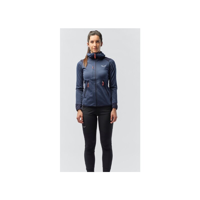 SALEWA AGNER HYBRID PL/DST W FZ HOODY navy blazer melange